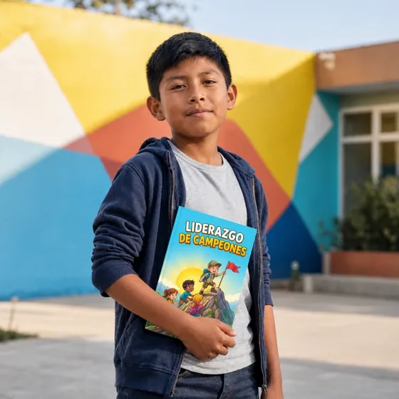 Emiliano, de Oaxaca, México, en la calle con Liderazgo de Mini Campeones